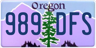OR license plate 989DFS