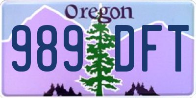 OR license plate 989DFT
