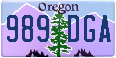 OR license plate 989DGA