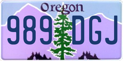 OR license plate 989DGJ