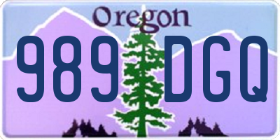 OR license plate 989DGQ