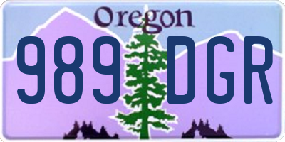 OR license plate 989DGR