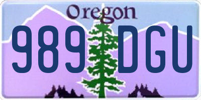 OR license plate 989DGU