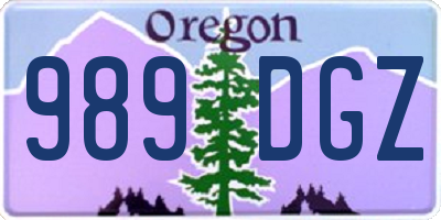 OR license plate 989DGZ