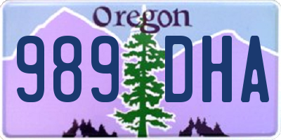 OR license plate 989DHA