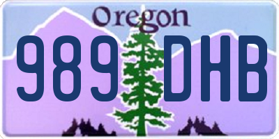 OR license plate 989DHB