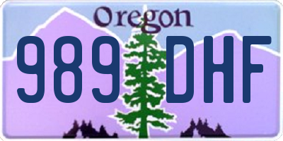 OR license plate 989DHF