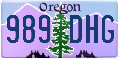 OR license plate 989DHG