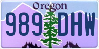 OR license plate 989DHW