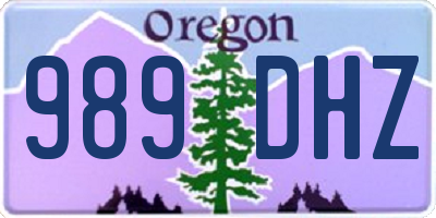OR license plate 989DHZ