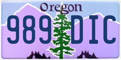 OR license plate 989DIC