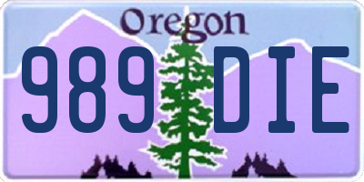 OR license plate 989DIE