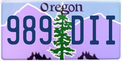 OR license plate 989DII