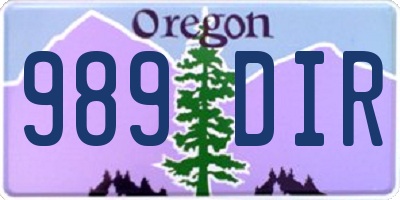 OR license plate 989DIR