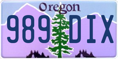 OR license plate 989DIX
