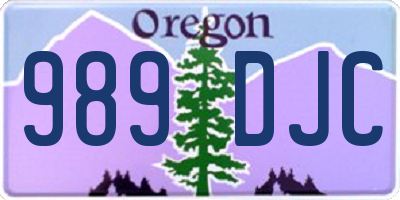 OR license plate 989DJC