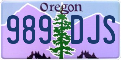 OR license plate 989DJS