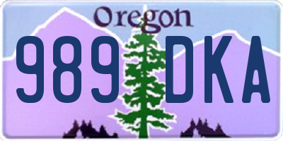 OR license plate 989DKA