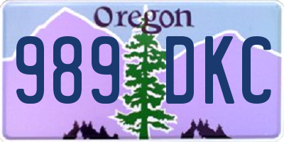 OR license plate 989DKC