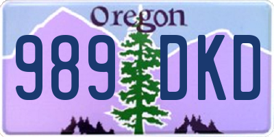 OR license plate 989DKD