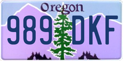OR license plate 989DKF