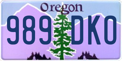 OR license plate 989DKO