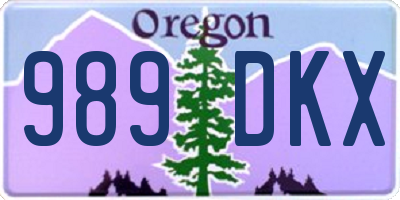 OR license plate 989DKX