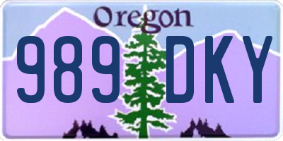 OR license plate 989DKY