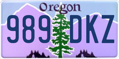 OR license plate 989DKZ