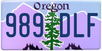 OR license plate 989DLF