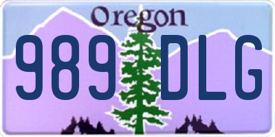 OR license plate 989DLG