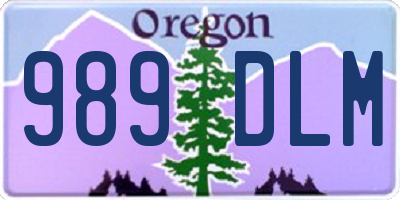 OR license plate 989DLM
