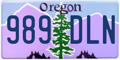 OR license plate 989DLN