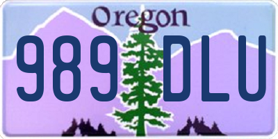 OR license plate 989DLU