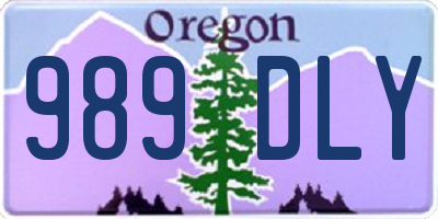 OR license plate 989DLY