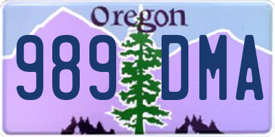 OR license plate 989DMA