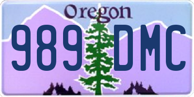 OR license plate 989DMC