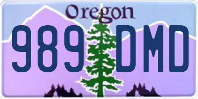 OR license plate 989DMD