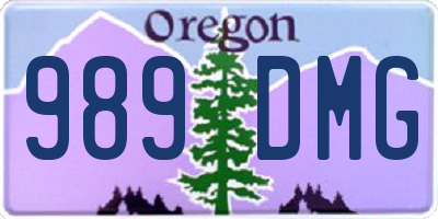 OR license plate 989DMG