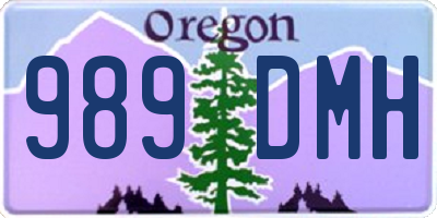 OR license plate 989DMH