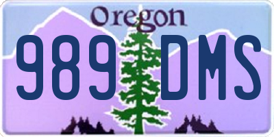 OR license plate 989DMS