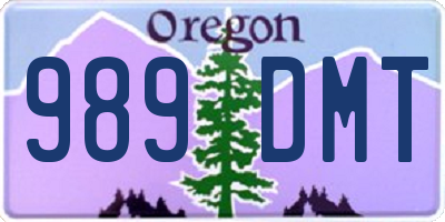 OR license plate 989DMT
