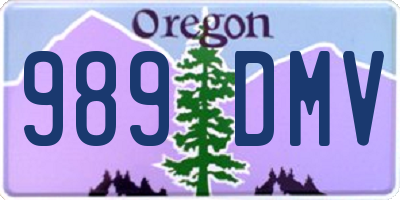 OR license plate 989DMV