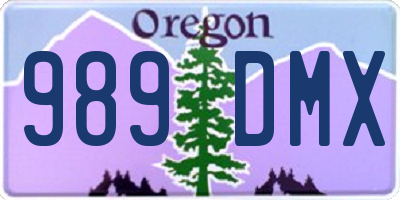 OR license plate 989DMX