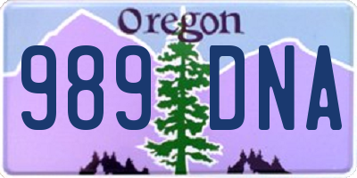 OR license plate 989DNA