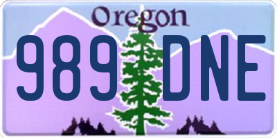 OR license plate 989DNE