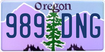 OR license plate 989DNG