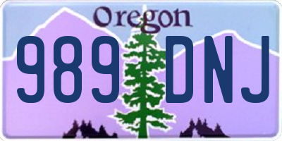 OR license plate 989DNJ