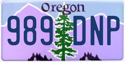 OR license plate 989DNP