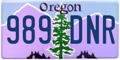 OR license plate 989DNR